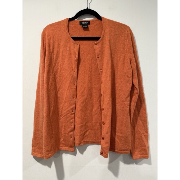 Lord & Taylor Cardigan Sweater Womens Medium 100% Cashmere Academia Career Work - Picture 1 of 6